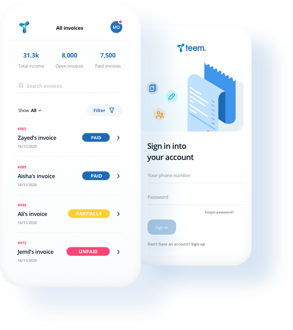 Teem App -E 송장 시스템 - 소기업을위한 송장을하는 가장 좋은 방법 미디어 2