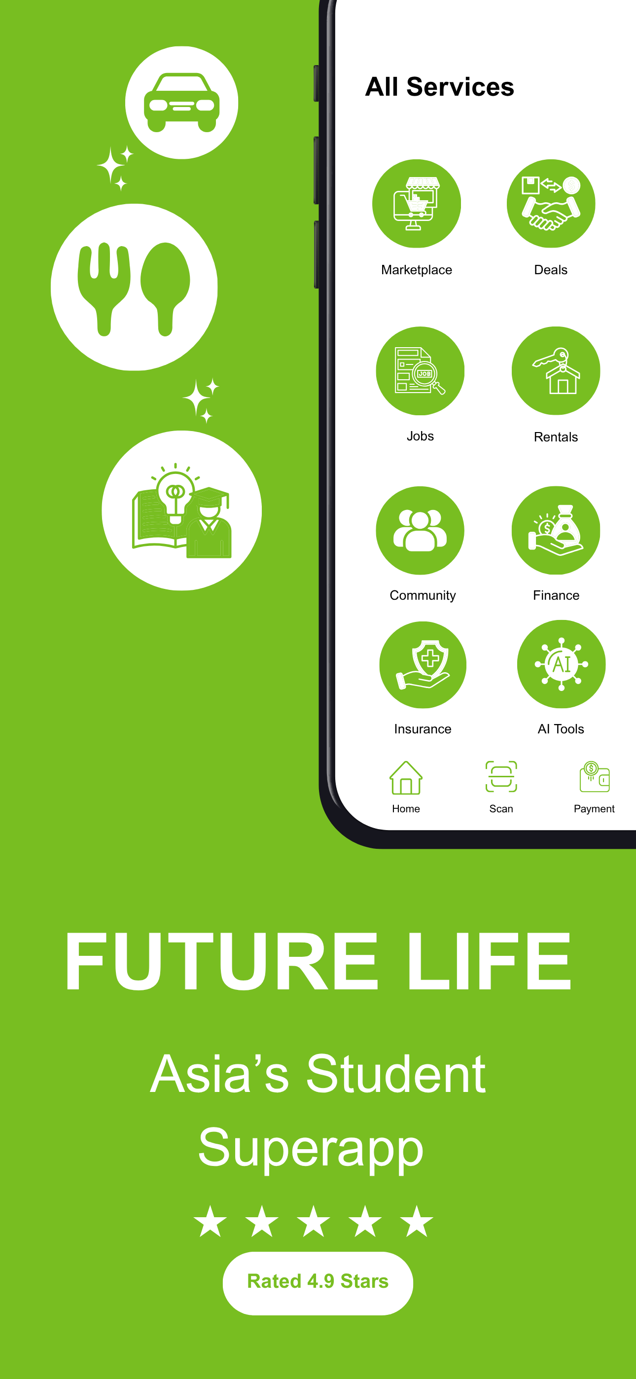 FutureLife - Main screenshot showing features and interface