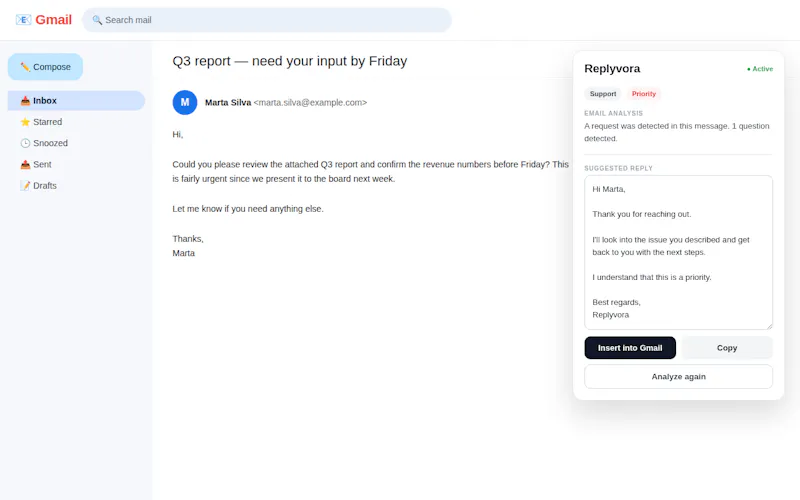 Replyvora screenshot 2