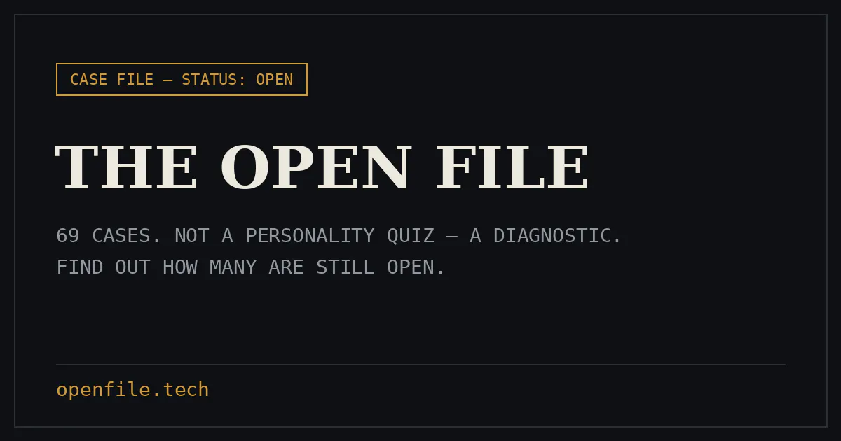 THE OPEN FILE — 69 Cases gallery image