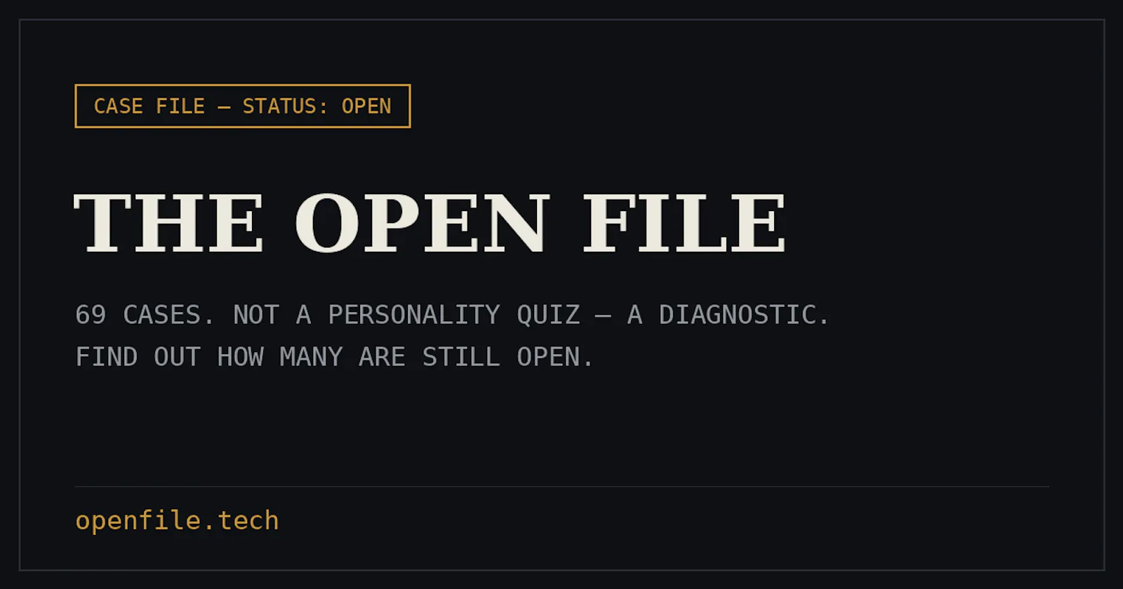 THE OPEN FILE — 69 Cases screenshot 1