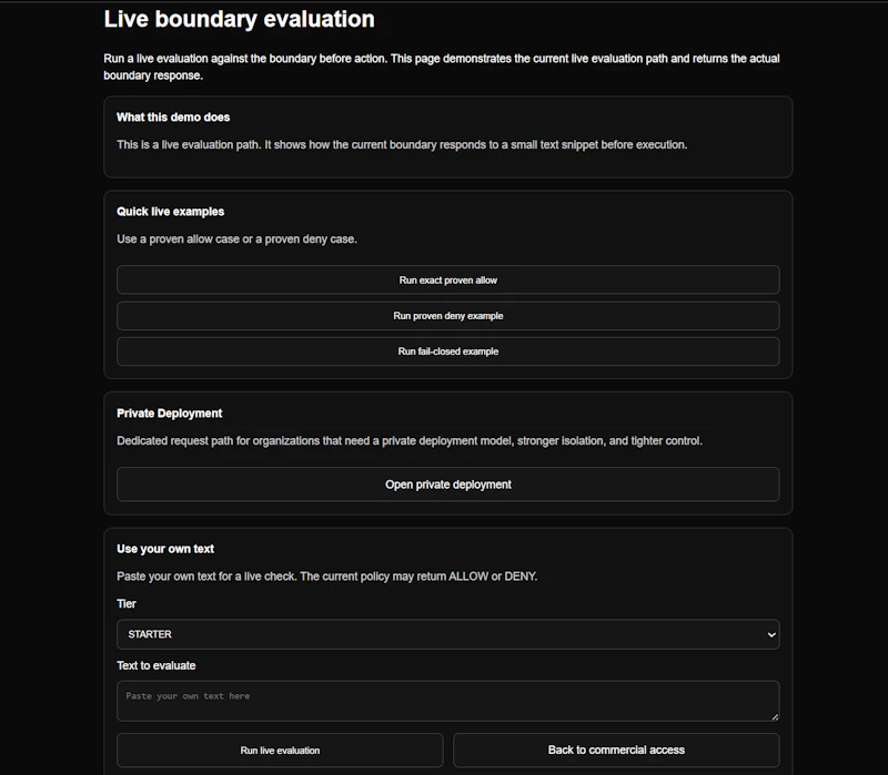 AI Admissibility screenshot 2