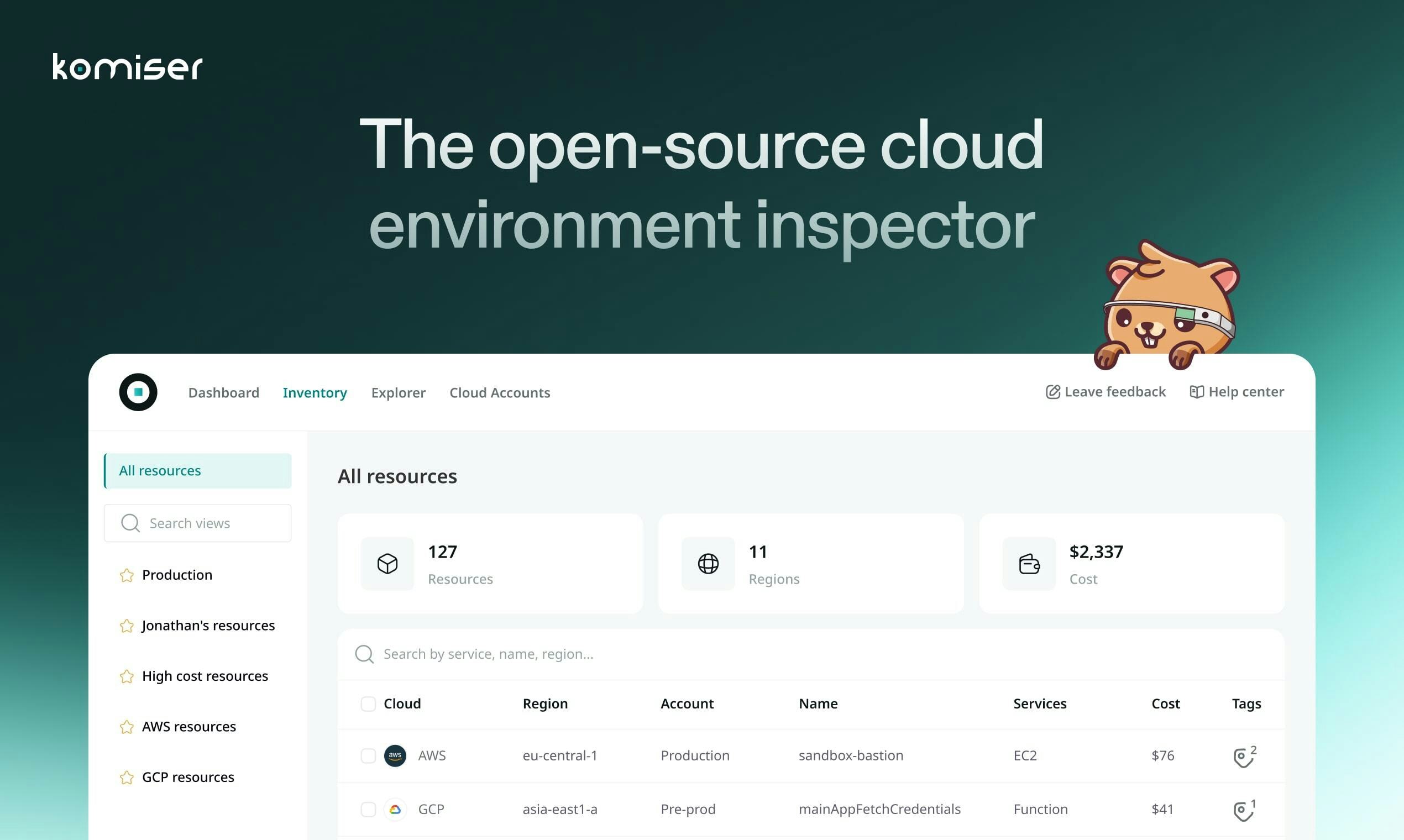 startuptile Komiser-Open-source cloud environment inspector