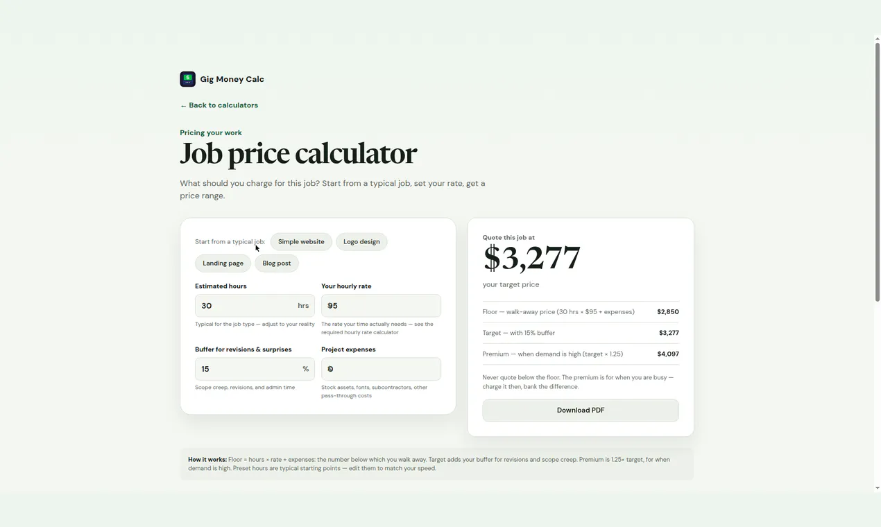 GigMoneyCalc gallery image