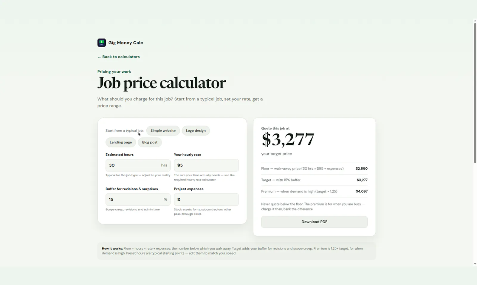 GigMoneyCalc screenshot 3