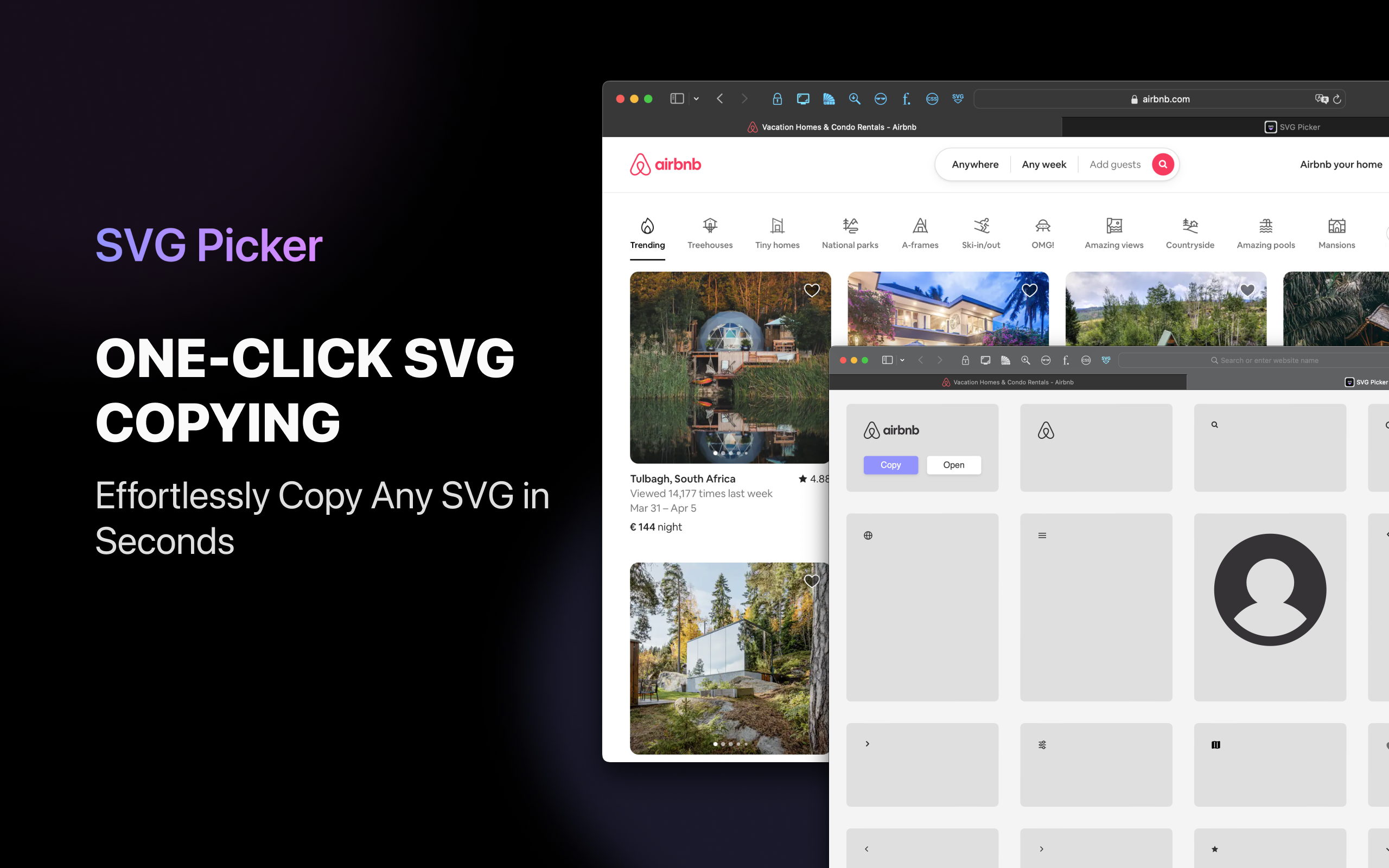 Mídia 3 de SVG Picker para Safari - Veja e copie SVGs sem esforço em ferramentas de design como figma