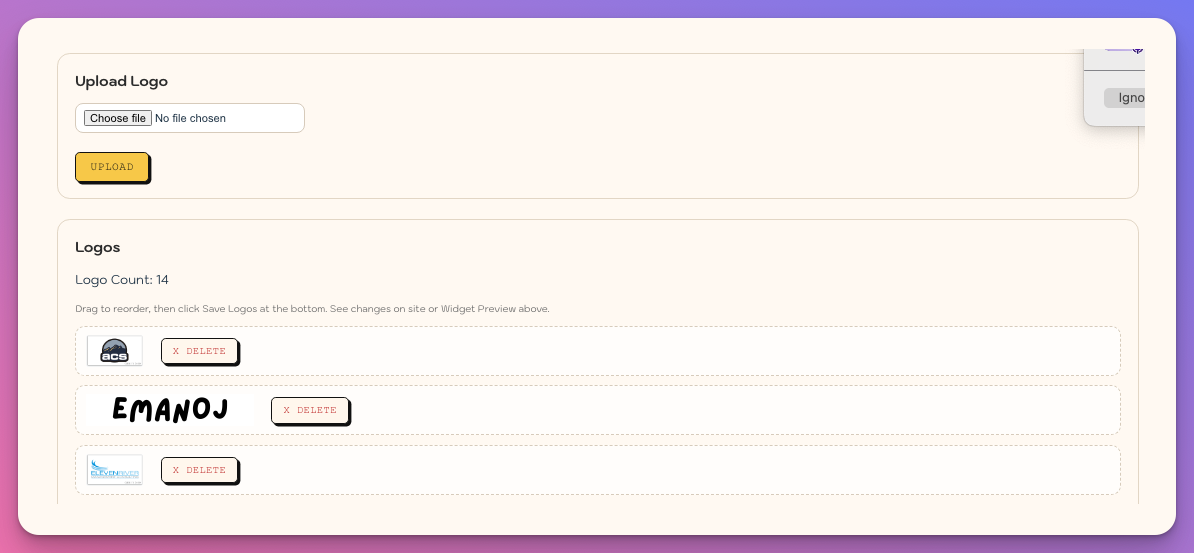 Client Logo Wall - Screenshot 5 showing product features and functionality