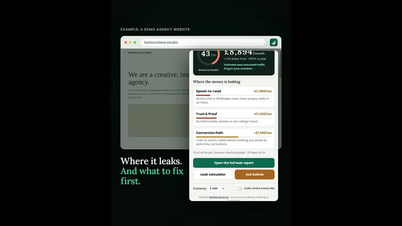 Ask Rakhie: Revenue Leak Scanner gallery image