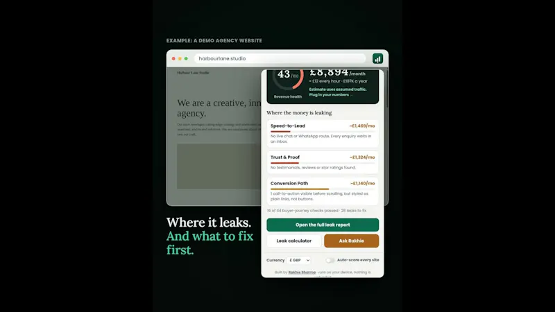 Ask Rakhie: Revenue Leak Scanner screenshot 1 (video preview)