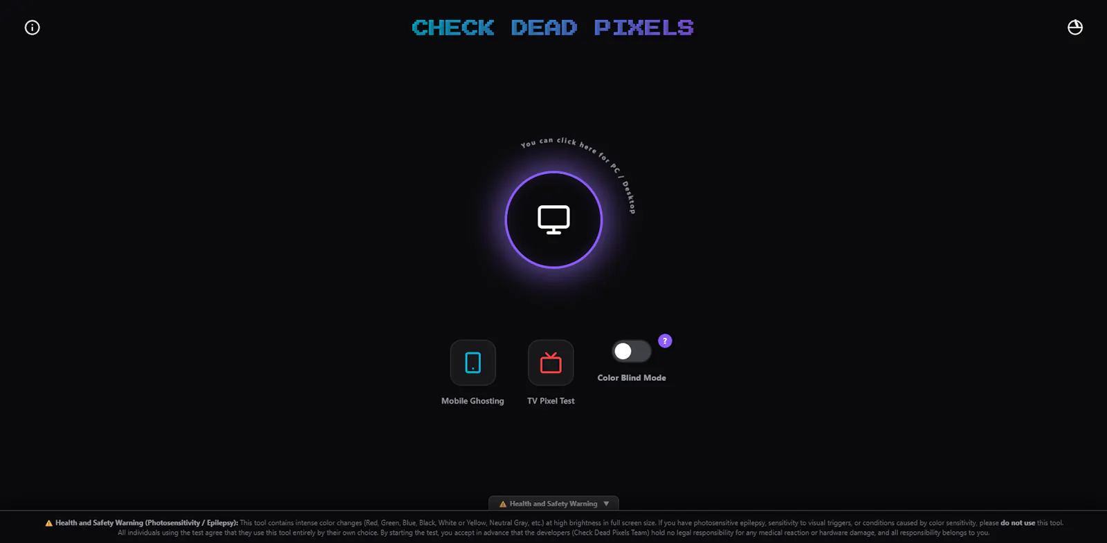 Check dead pixels screenshot 1