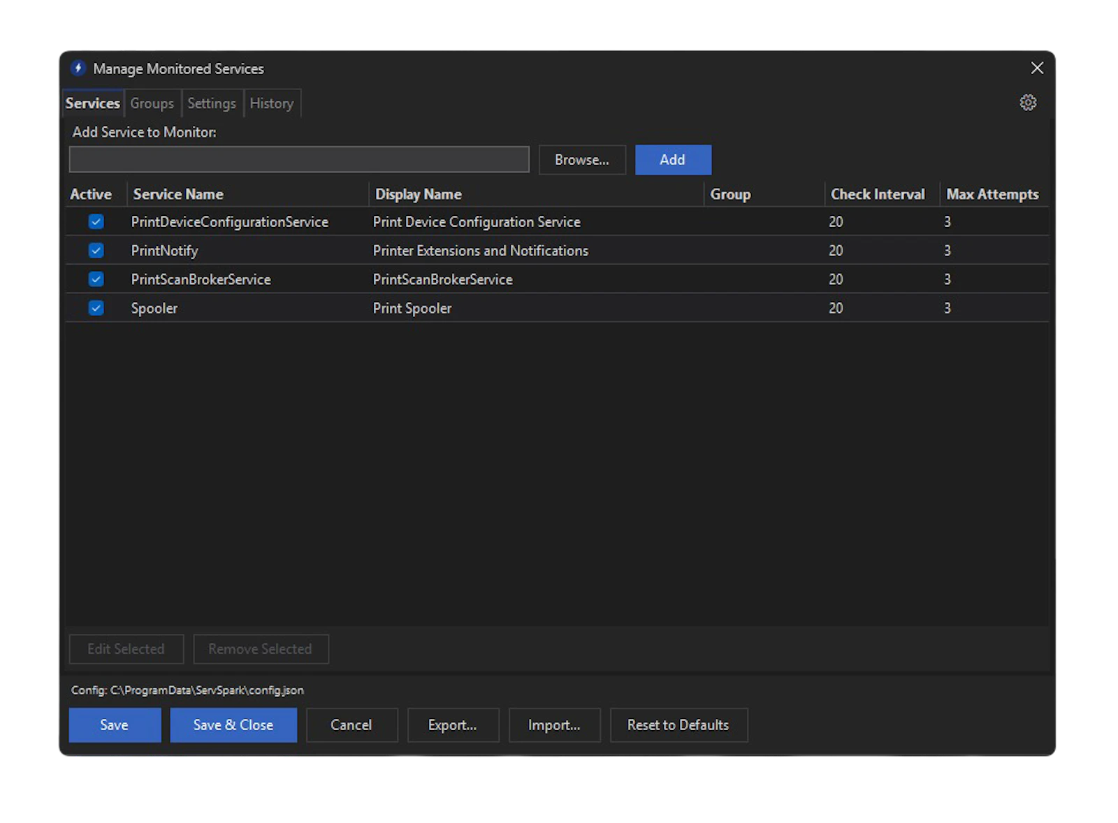 ServSpark Monitor screenshot 2