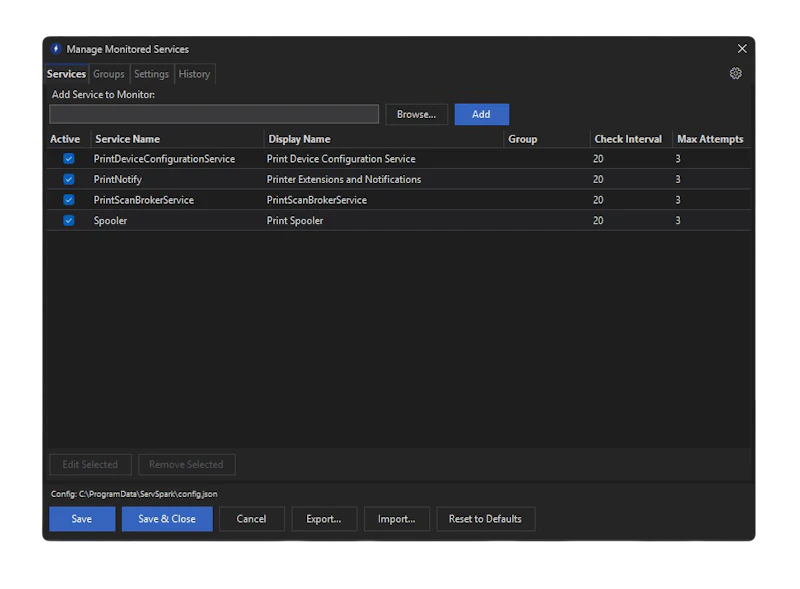 ServSpark Monitor screenshot 2