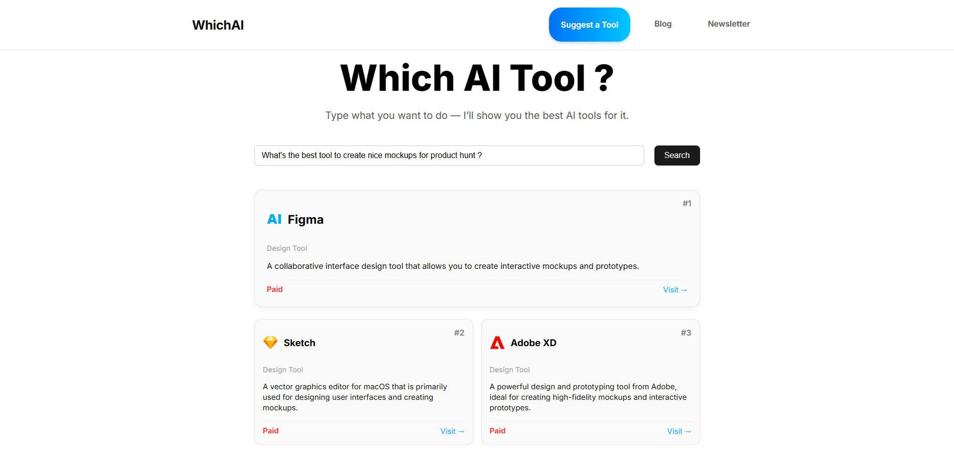 Which AI Tool ? - Screenshot 2 preview