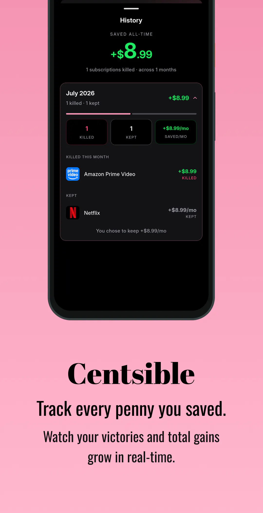 Centsible Subscription Tracker gallery image