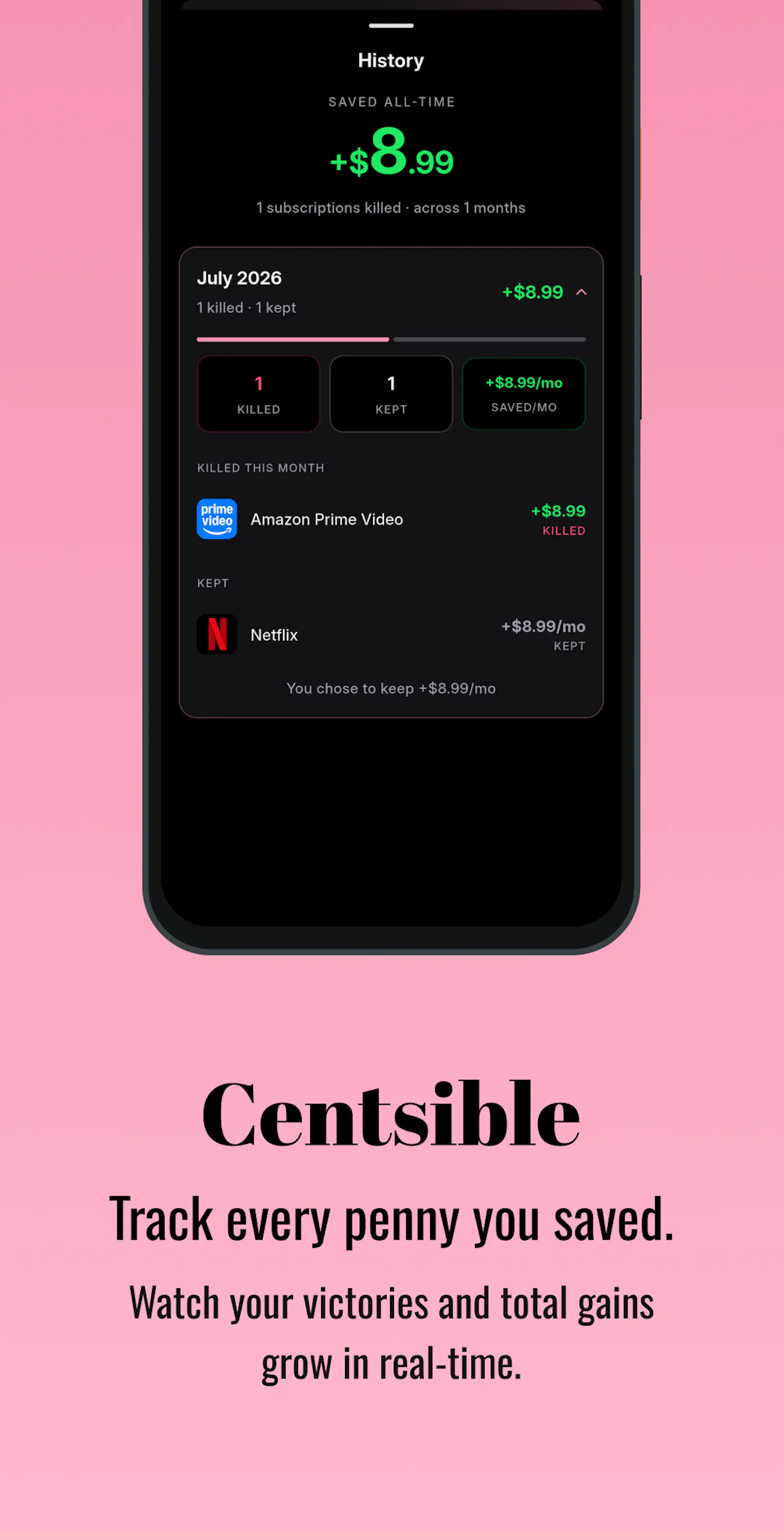 Centsible Subscription Tracker screenshot 2