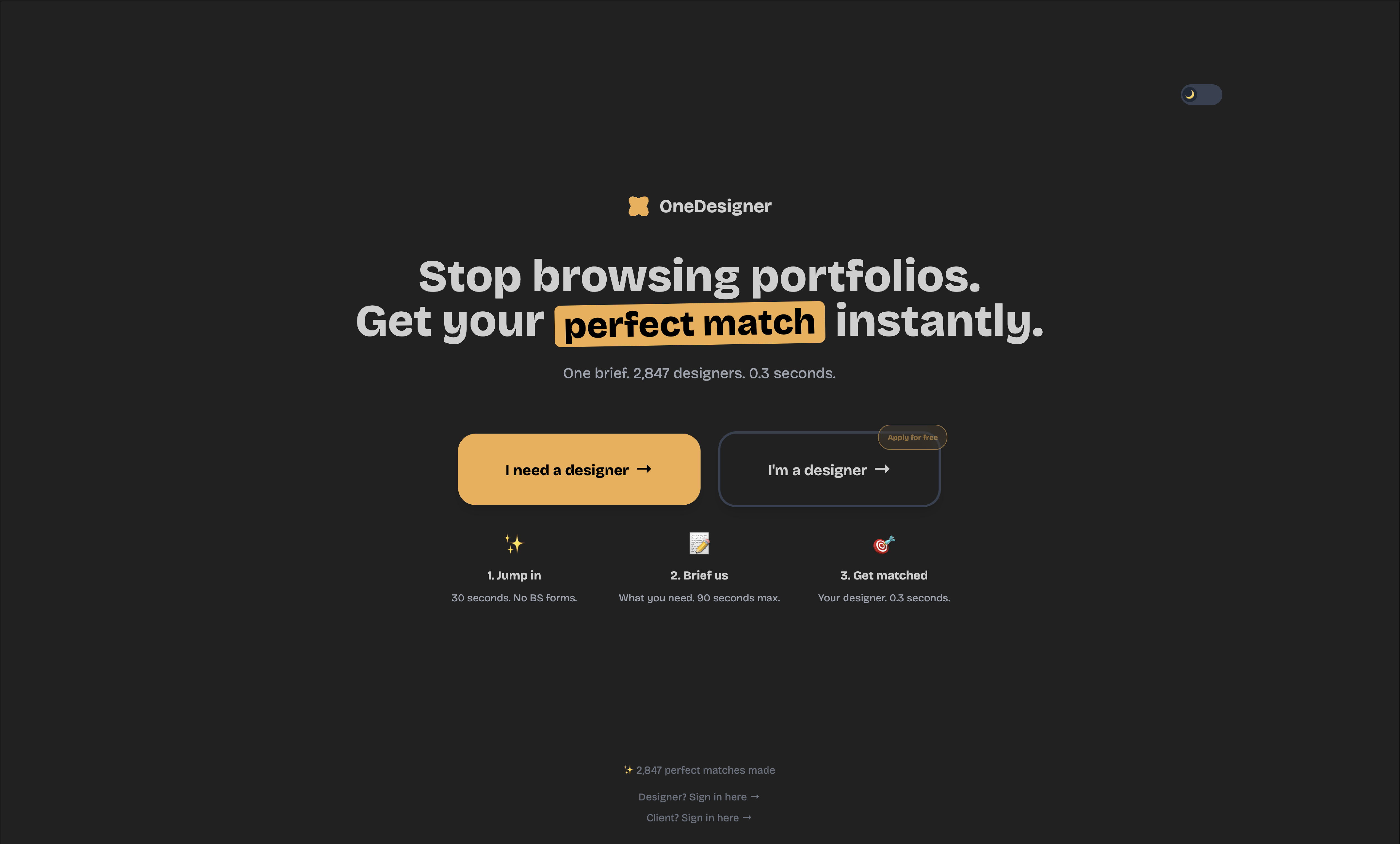 Média OneDeSigner 1.0 - Un bref.Un match de concepteur préfet 1