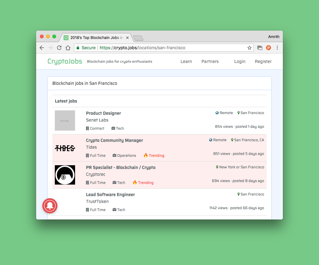 CryptoJobs: Blockchain and Cryptocurrency Jobs | Product Hunt