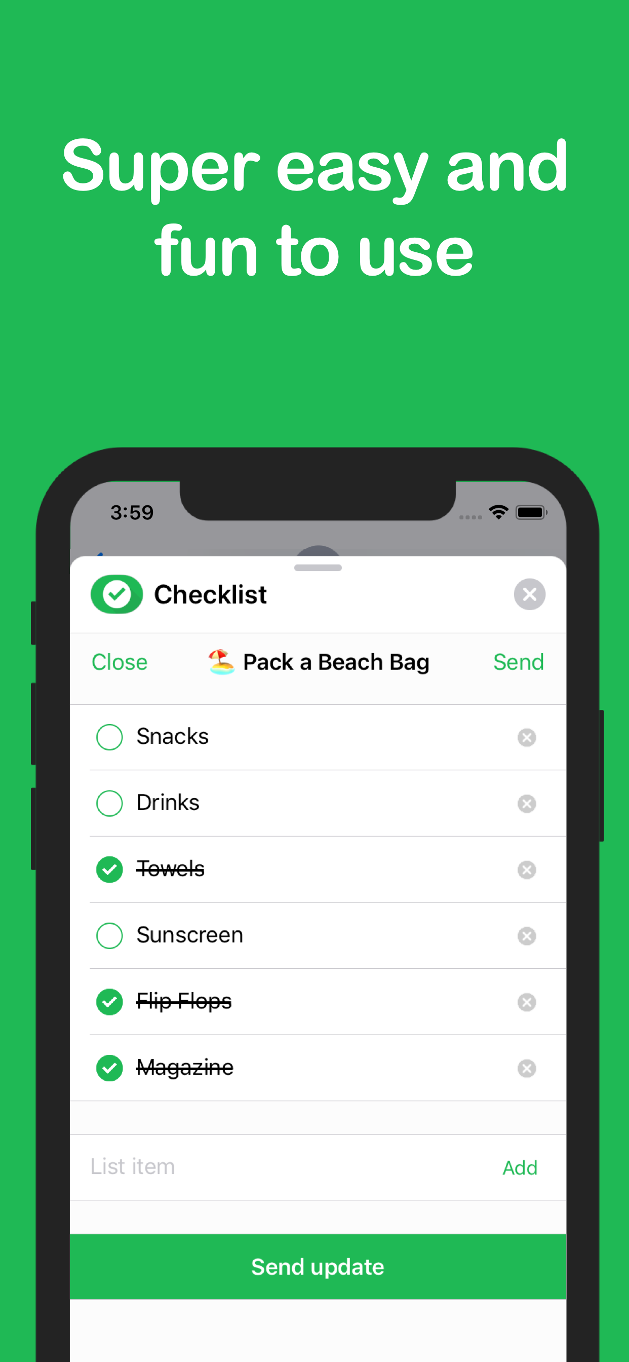 Checklist for iMessage gallery image