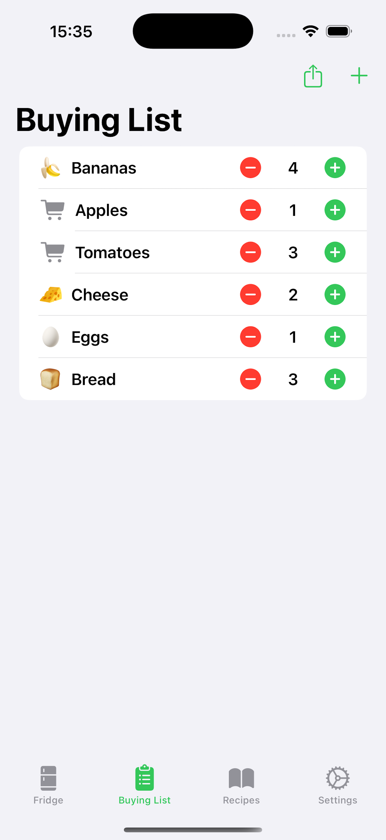 Mídia 2 de Fridgster - Rastrear datas de validade de alimentos, economize dinheiro