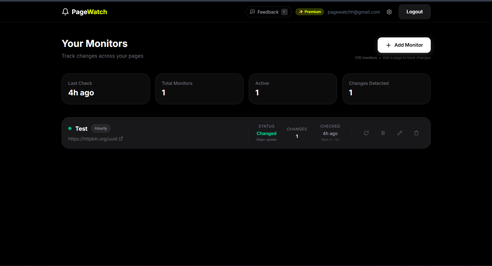 PageWatch - Main product screenshot demonstrating key features and user interface