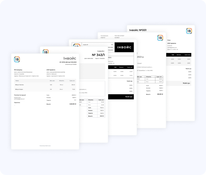 OneB Invoice gallery image