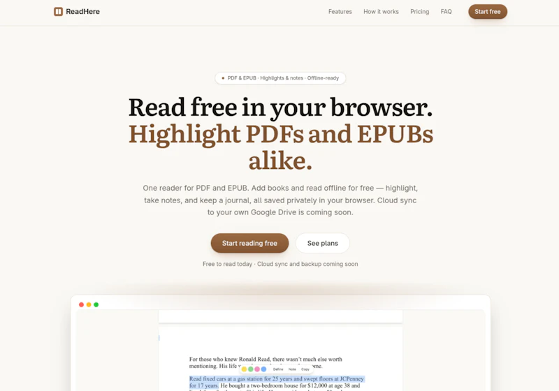 ReadHere screenshot 1
