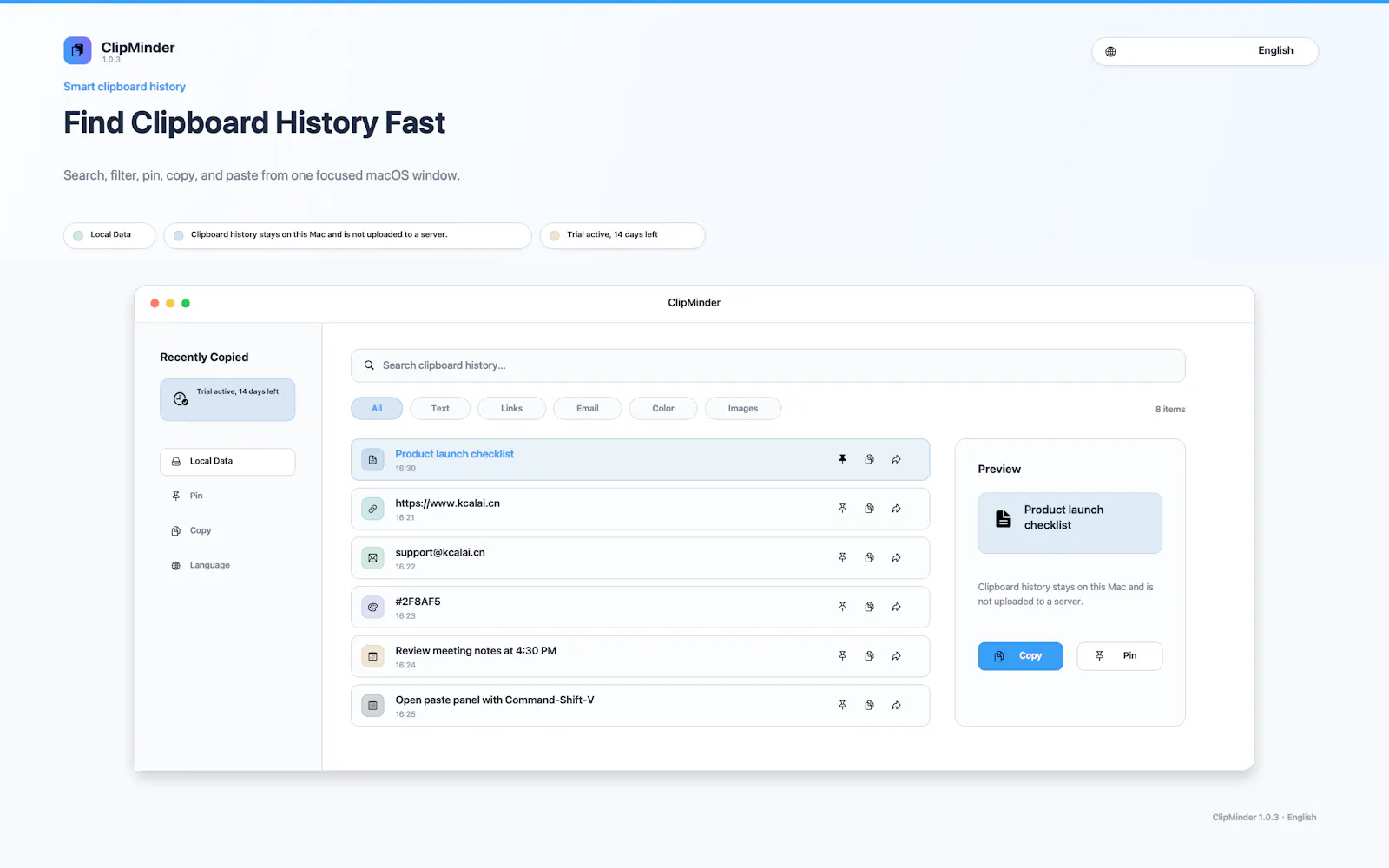 ClipMinder screenshot 1