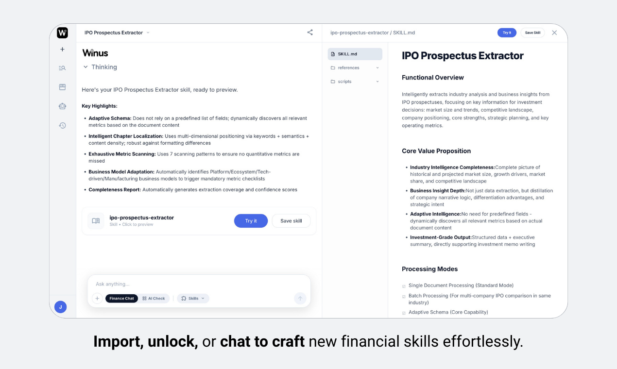 Winus Financial AI Skills gallery image