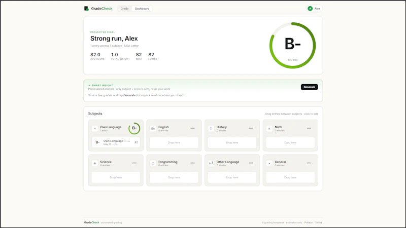 GradeCheck screenshot 3