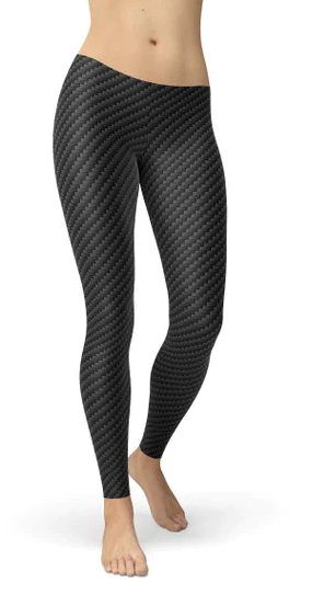 Womens Black Carbon Fiber Leggings