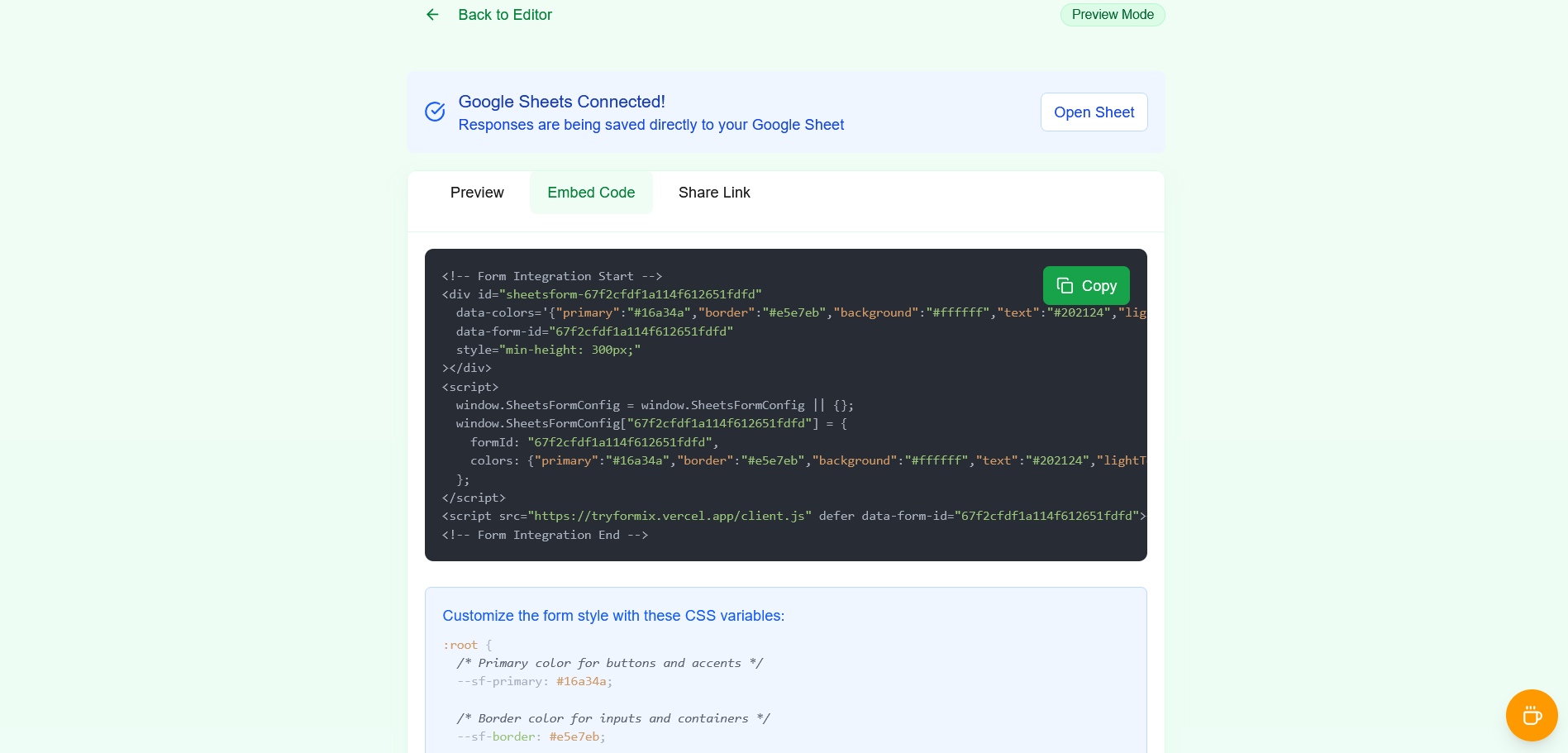 Formix - Conecte formularios a las hojas de Google media 7