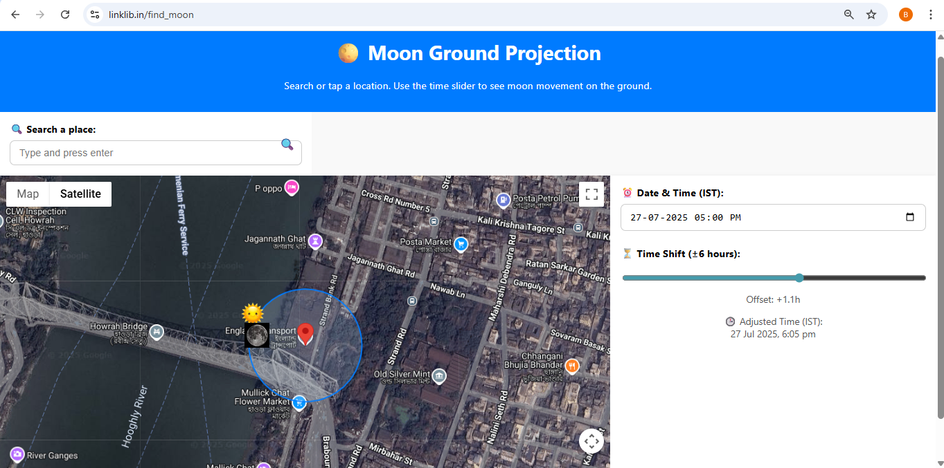 Sun and Moon projection on gmap media 3