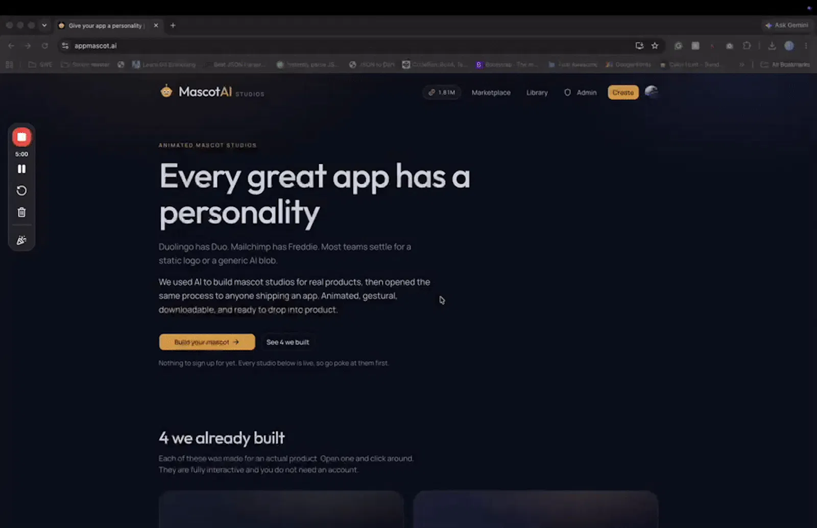 MascotAI screenshot 1 (video preview)