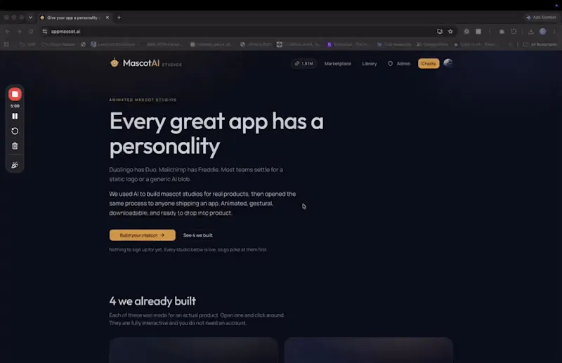 MascotAI screenshot 1 (video preview)