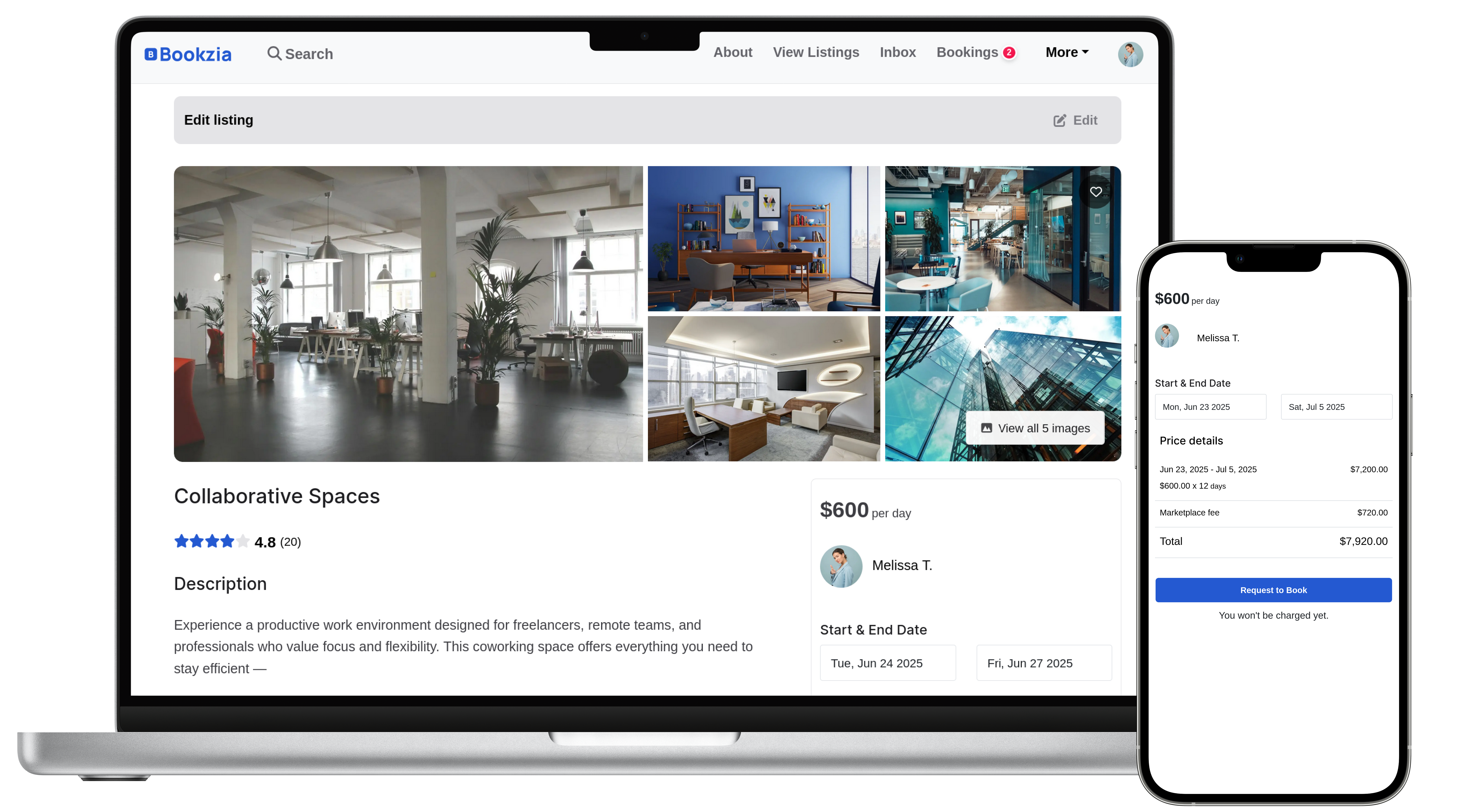 وسائط Bookzia - برنامج Marketplace الذي يستضيفه الحجوزات والخدمات 1