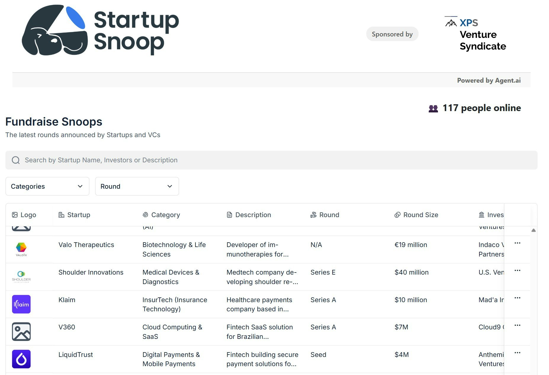 Startupsnoop - Флот агентов искусственного интеллекта, предоставляющий бесплатные данные по сбору средств! медиа 1