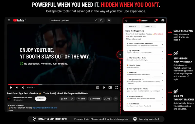 YT Booth - Free Rap Lyricist Assistant screenshot 3