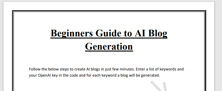 Guide to create AI Blog posts
