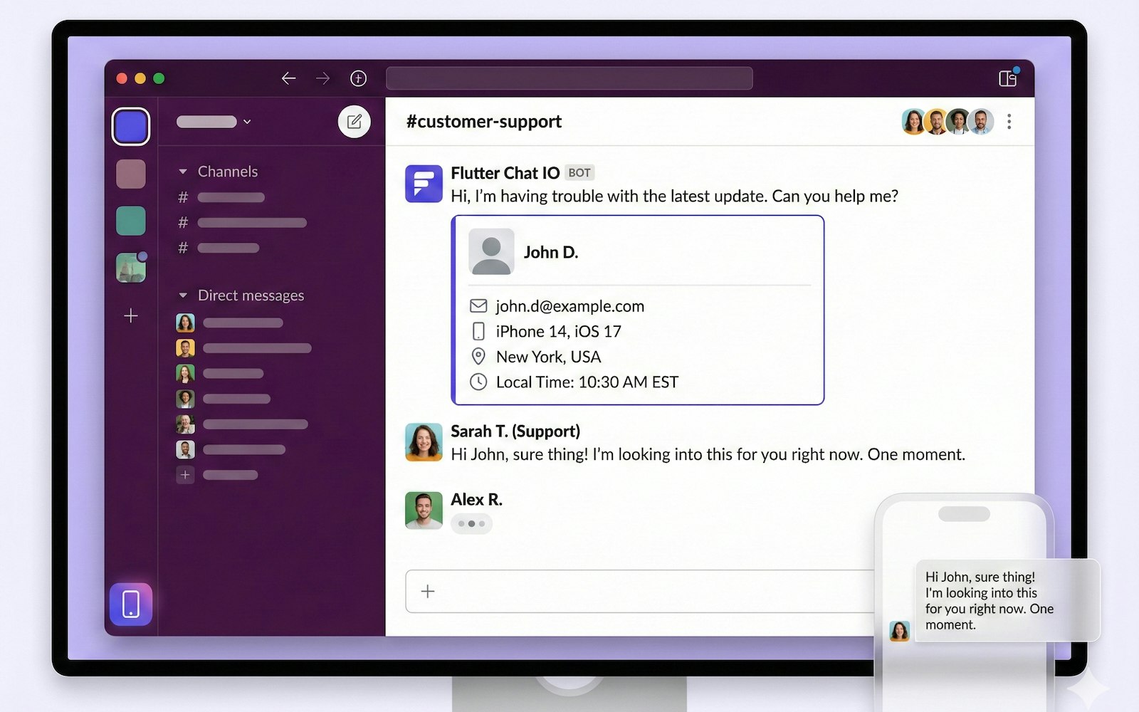FlutterChat - Screenshot 2 showing product features and functionality