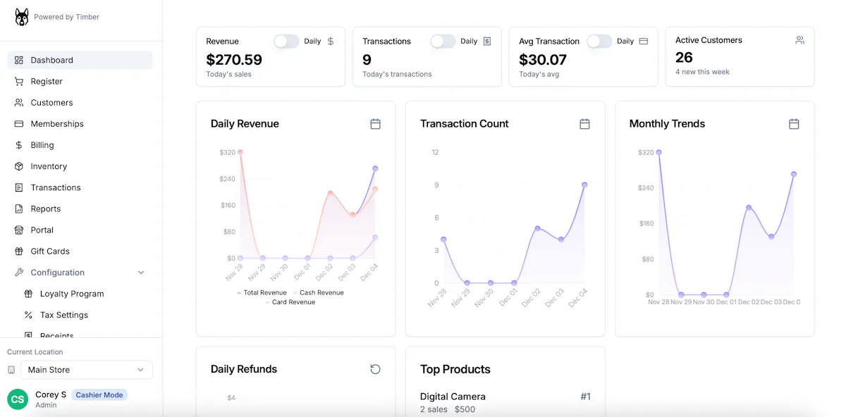 TimberPOS — A modern hardware-free POS