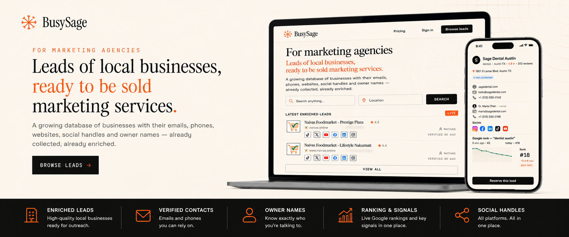 BusySage — Local business leads. gallery image