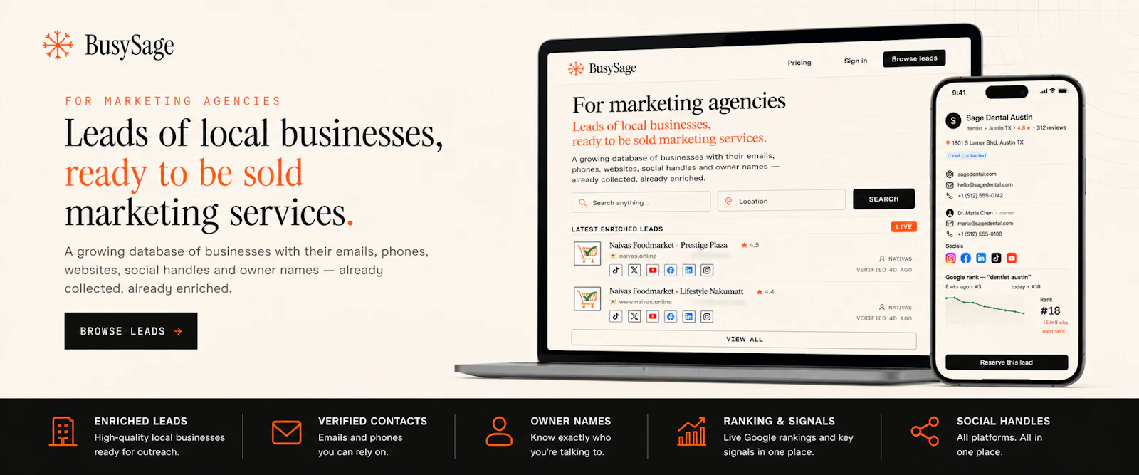BusySage — Local business leads. screenshot 1