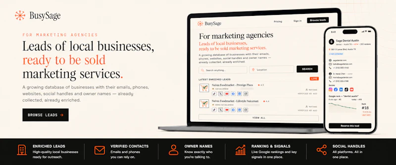 BusySage — Local business leads. screenshot 1