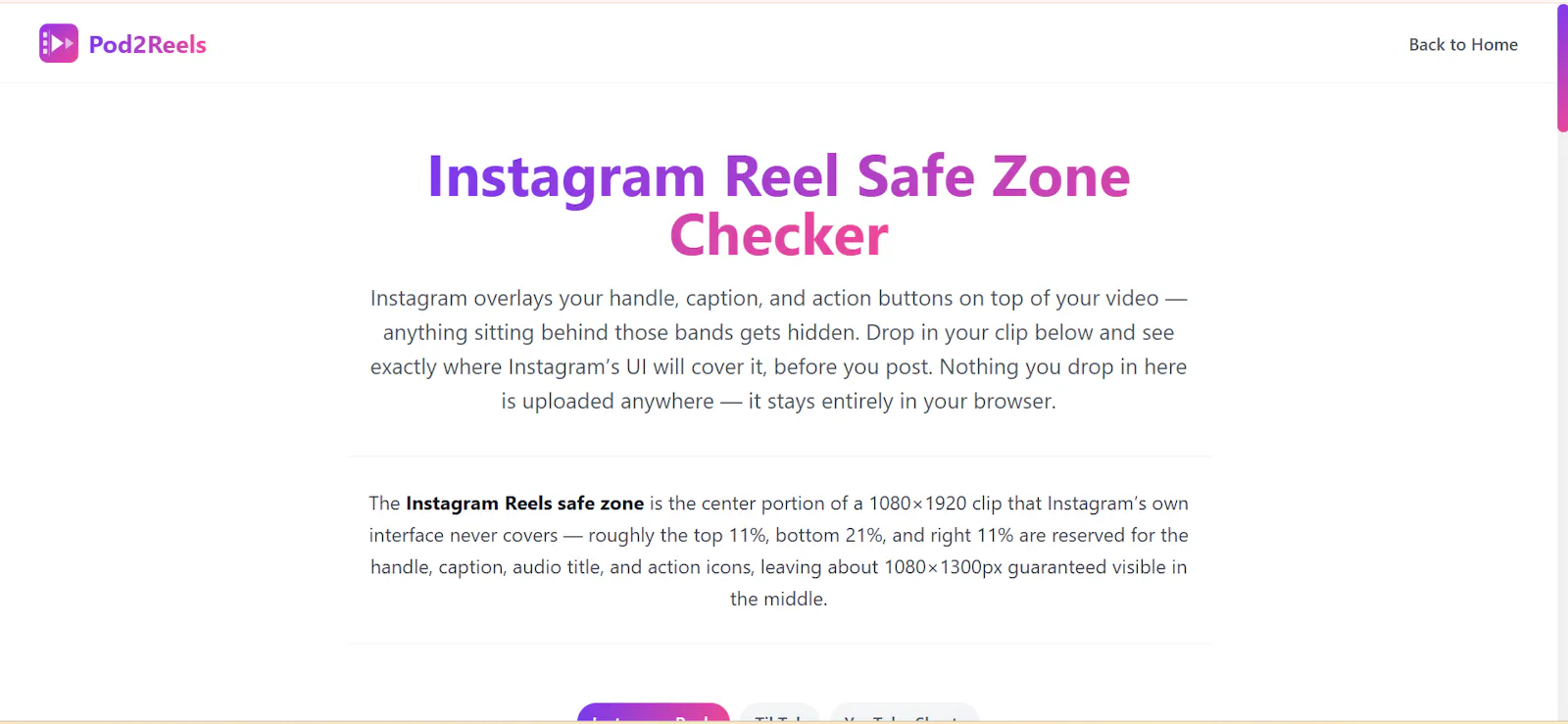 Instagram Reels Safe Zone Checker screenshot 1