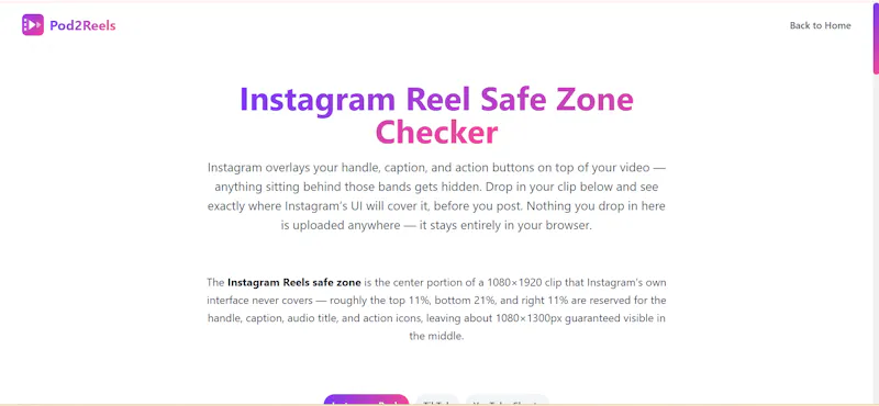 Instagram Reels Safe Zone Checker screenshot 1