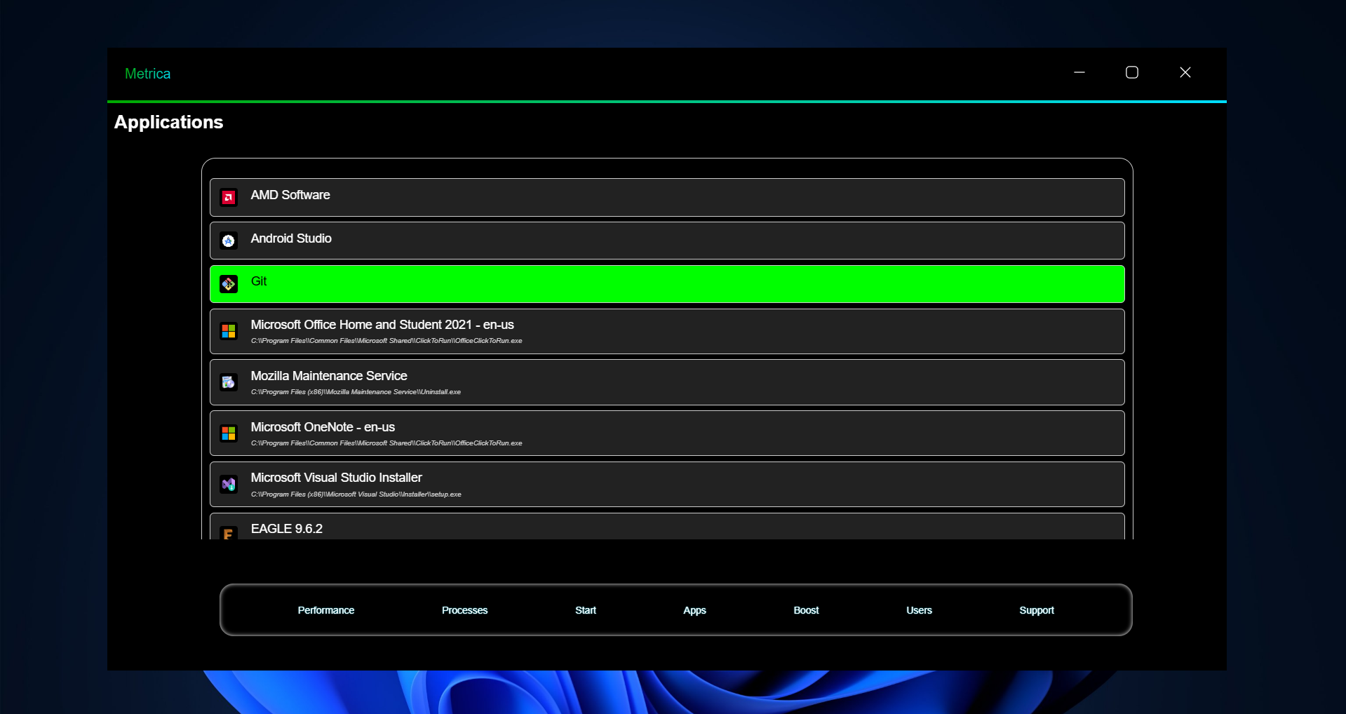 Metrica - Main product screenshot demonstrating key features and user interface