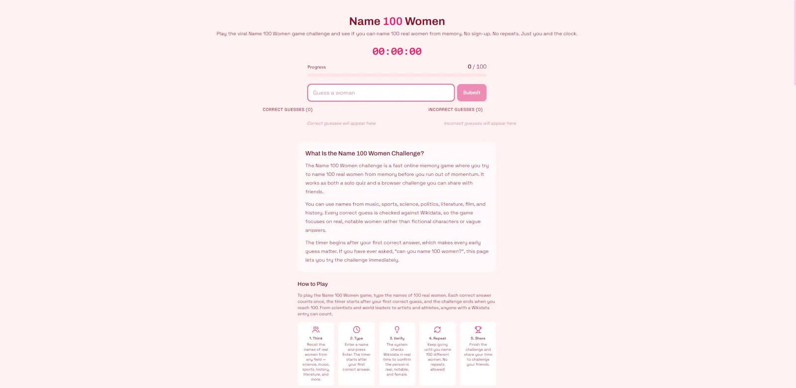 Name 100 Women screenshot 3
