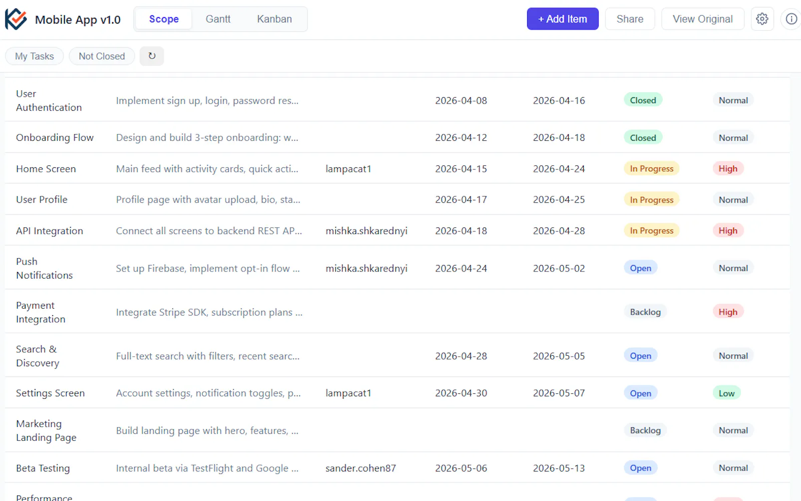 KISS Tracker screenshot 2