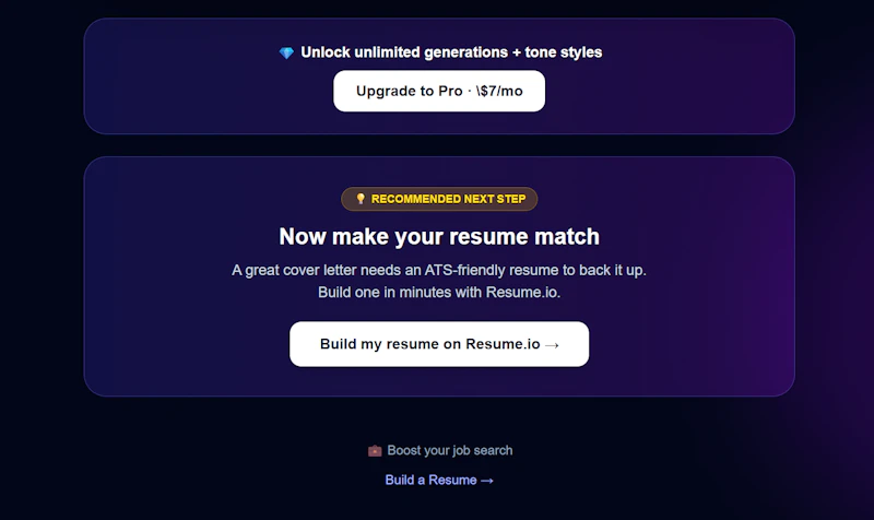 InstantCoverLetter.ai screenshot 2