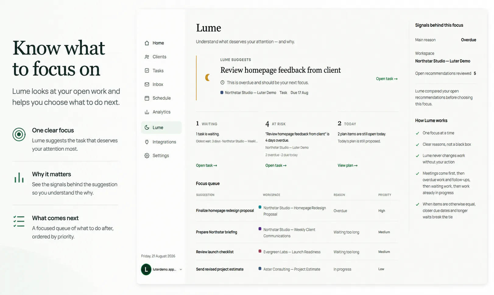 Luter — A calmer work OS gallery image